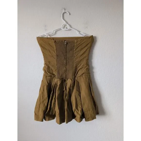 Reformation Isabeli Linen Mini Pleated Womens Dress Ginger Size 6 - Mustard Gold - threedaughtersproperties.com Reformation Isabeli Linen Mini Pleated Womens Dress Ginger Size 6 - Mustard Gold - threedaughtersproperties.com